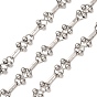 304 бесконечнозвенные цепи из нержавеющей стали, с двойными круглых бусин, несварные