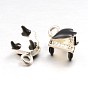 Alloy Enamel Pendants, Piano, Black, 17x11x8mm, Hole: 2.2mm