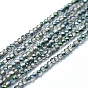 Electroplate Glass Beads Strands, Half Plated, Faceted, Abacus