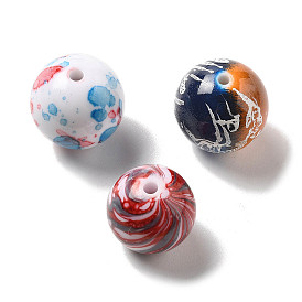 Краска для запекания непрозрачные акриловые бусины, круглые