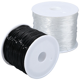 2рулоны 2цвета круглые кристаллы эластичная нить, для браслетов изготовление ювелирных изделий из драгоценных камней ремесло из бисера