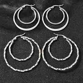 201 серьги нержавеющей стали, с 304 штифтов из нержавеющей стали, плоско-круглые