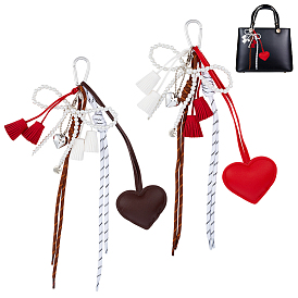 2 шт. 2 Цвета: сплав, пластик, искусственный жемчуг и искусственная кожа, подвеска в форме сердца, платина