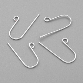 Crochets de boucle d'oreille en argent 925, avec boucles horizontales