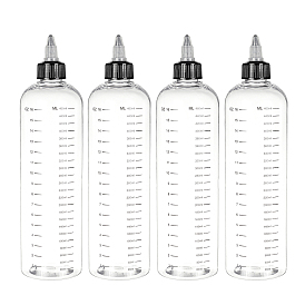 Transparent Plastic Bottle, with Twist Cap and Graduated Measurement, for Liquids, Inks, Oils, Arts and Crafts