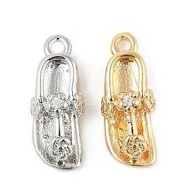 Латунные микропаве прозрачные подвески с фианитом, без кадмия, без никеля и без свинца, обуви