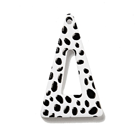 Printed Acrylic Pendants, Triangle with Spot Pattern