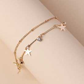 Stylish Multi-layered Metal Starfish Pendant Bracelet by LIMEI Jewelry