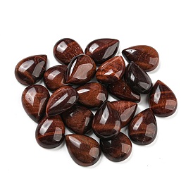 Natural Red Tiger Eye Cabochons, Dyed & Heated, Teardrop
