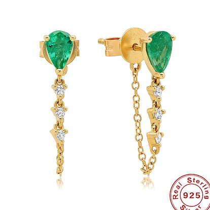 Colorful Waterdrop Zircon Tassel Earrings with Diamond for Women