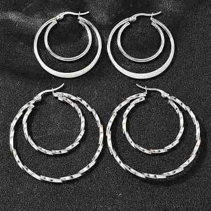 201 серьги нержавеющей стали, с 304 штифтов из нержавеющей стали, плоско-круглые