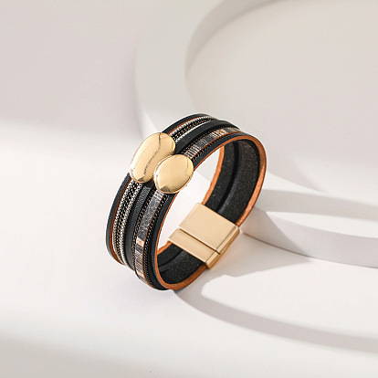 Irregular Circle Design Creative Leather Women's Bracelet - Personalized, Texture, Mix Batch.