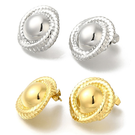 304 плоские круглые серьги из нержавеющей стали для женщин