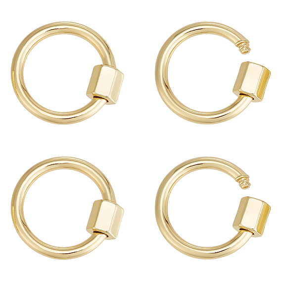 4шт. латунные винтовые карабины-замки-брелки, для изготовления ожерелий, быстрые ссылки, долговечный, без кадмия и без свинца и без никеля, кольцо