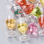 Resin Pendants, with Polymer Clay, Goblet, Imitation Fruit Juice