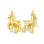 Rack Plating Alloy Pendants, Cadmium Free & Lead Free & Nickle Free, Deer Charms