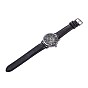 Alloy Watch Head Mechanical Watches, with PU Learther Cord Watch Band