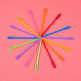 100шт. пластиковые спицы для вязания пряжи, тупые иглы с большим ушком, детская игла