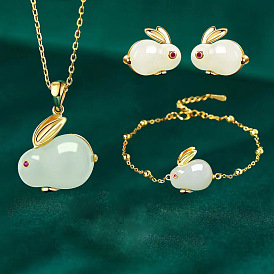 Комплект милых заячьих ушей и браслета - год кролика, новогодний подарок.