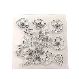 Flowers Clear Silicone Stamps, for DIY Scrapbooking, Photo Album Decorative, Cards Making