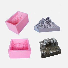 DIY 3D Mountain Display Decoration Silicone Molds, Resin Casting Molds, for UV Resin, Epoxy Resin Craft Makings