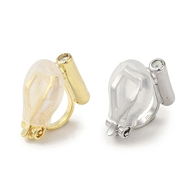 Brass Clip-on Earring Findings, with Silicone