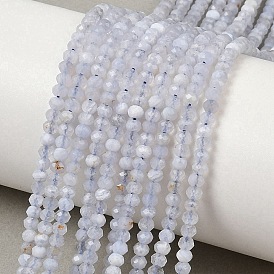 Натуральный голубой кружевной агат бисер нитей, граненые, рондель