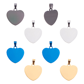 Stainless Steel Pendants, Stamping Blank Tag, Heart