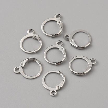 Accessoires dormeuses d'oreilles en laiton, avec boucles horizontales