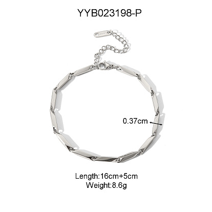 Стильные 304 браслеты-цепочки из нержавеющей стали ручной работы для унисекс, роскошные украшения, цвет нержавеющей стали