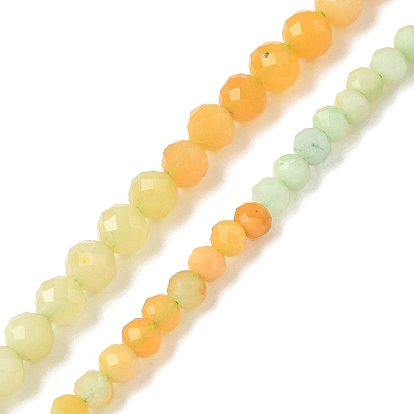 Градиент цвета натуральный бирманский нефрит бусины нити, граненые, круглые