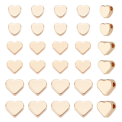 60шт 3 стиль латунные бусины, сердце