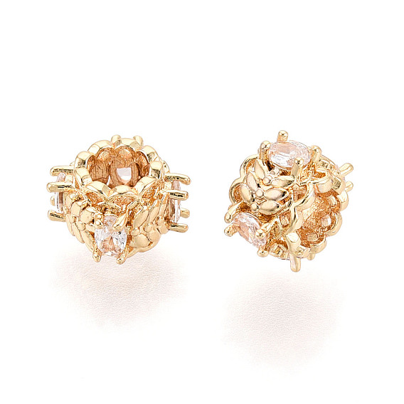 Латунные микро проложить Цирконий Европейский бисером, без кадмия, без никеля и без свинца, плоско-круглые