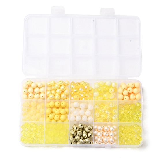 Acrylic Beads, Mixed Style, Round