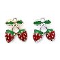 Подвески из эмали и сплава, клубника прелести