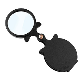 Portable Glass Magnifying Lenses, Wallet Magnifiers 10X Lense, Mini Loupe, for Reading, Jewelry Identidfication, with Imitation Leather Sheath