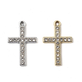Подвески со стразами из сплава с УФ-покрытием, крестик