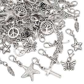 12шт 6 стиль сплав подвесные украшения, Сплав с застежками когтя омара, разнообразные