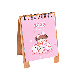 Cute Paper Monthly Desk Calendar, from 2022 July(May Update) to 2023 December, School Office Supplies, Small Desk Decoration