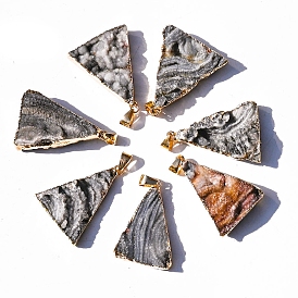 Natural Agate Pendants, Triangle