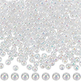 600 шт прозрачные акриловые бусины, аб цвета покрытием, круглые