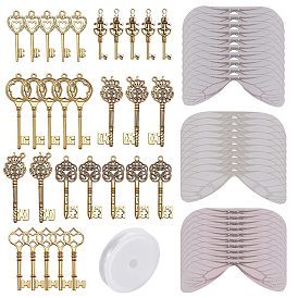 Подвески в тибетском стиле , без свинца и без кадмия, Ключ от всех дверей подвески, с органзой