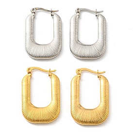 304 Stainless Steel Rectangle Hoop Earrings for Women