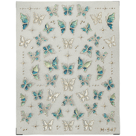 Наклейки для ногтей с рисунком бабочек, самоклеящийся, для типсов ногтей наклейки украшения