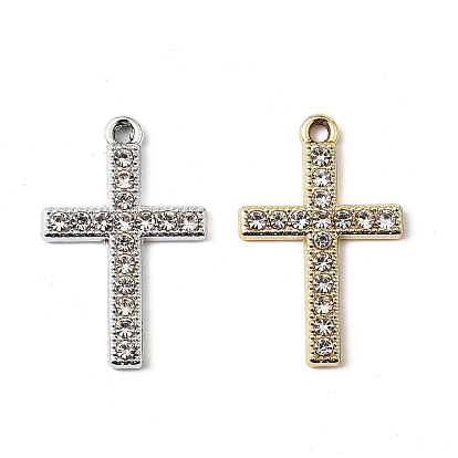 Подвески со стразами из сплава с УФ-покрытием, крестик