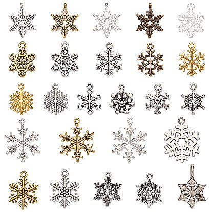 Tibetan Style Alloy Pendants, Christmas Snowflake