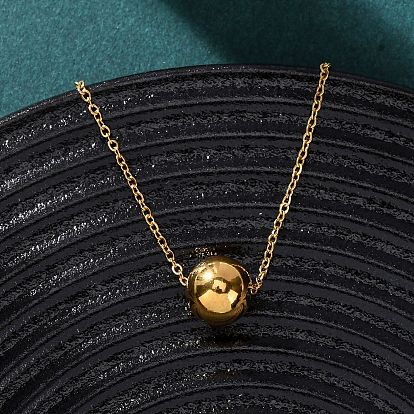 304 ожерелья с круглыми шариками из нержавеющей стали для женщин, ионное покрытие (ip)