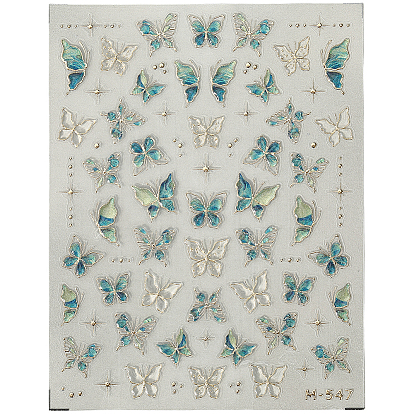 Наклейки для ногтей с рисунком бабочек, самоклеящийся, для типсов ногтей наклейки украшения