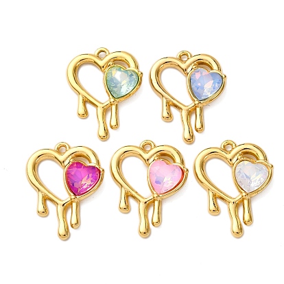 304 подвески из нержавеющей стали, сердце, cmолой, вакуумное покрытие pvd, реальный 18 k позолоченный