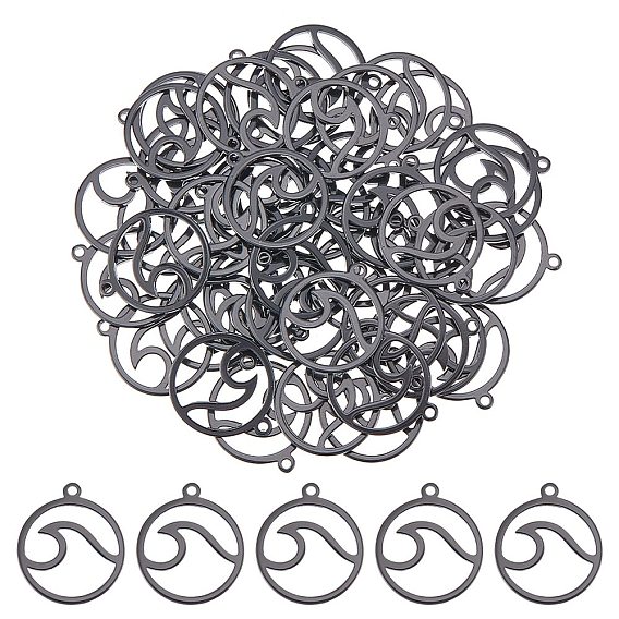 304 подвески из нержавеющей стали, лазерная резка, круглое кольцо с волной
